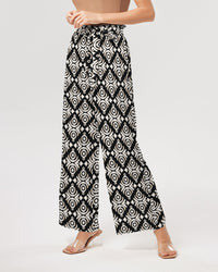 Women's Wide Leg Pants-Cream-Pat Sutton Designs
