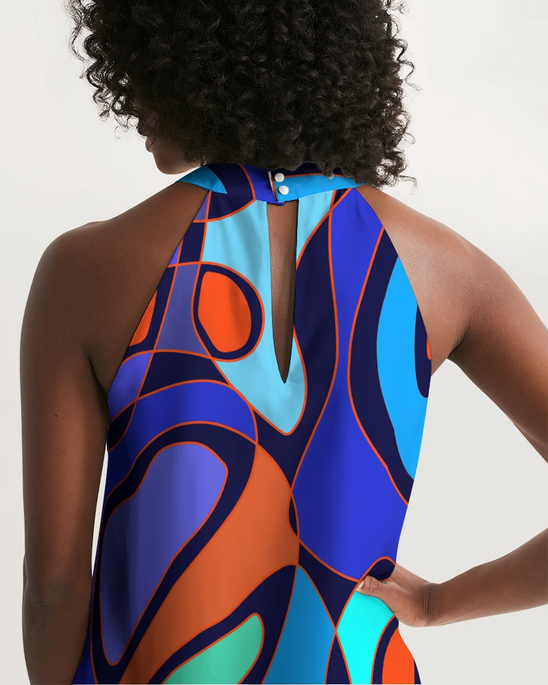 Halter Dress- Blue Desire Too-Pat Sutton Designs