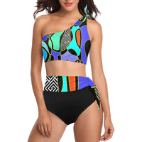 One Shoulder Tankini- Blu Desire-Pat Sutton Designs