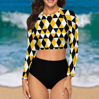 Long Sleeve Tankini- Lemon Drop-Pat Sutton Designs