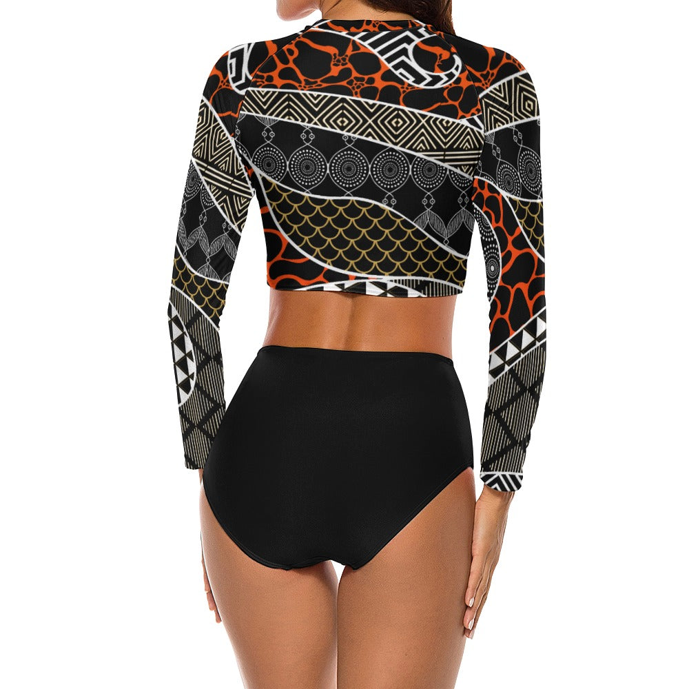 Long Sleeve Tankini- African Queen-Pat Sutton Designs
