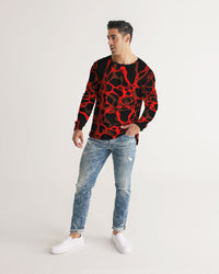 Men's Long Sleeve Tee- Flaming Red-Pat Sutton Designs
