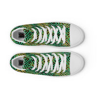 Men’s high top- Digital Weave Green-Pat Sutton Designs