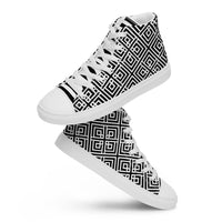 Men’s high top- Digital Weave B&W-Pat Sutton Designs