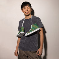 Men’s high top- Digital Weave Green-Pat Sutton Designs