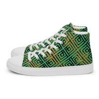 Men’s high top- Digital Weave Green-Pat Sutton Designs