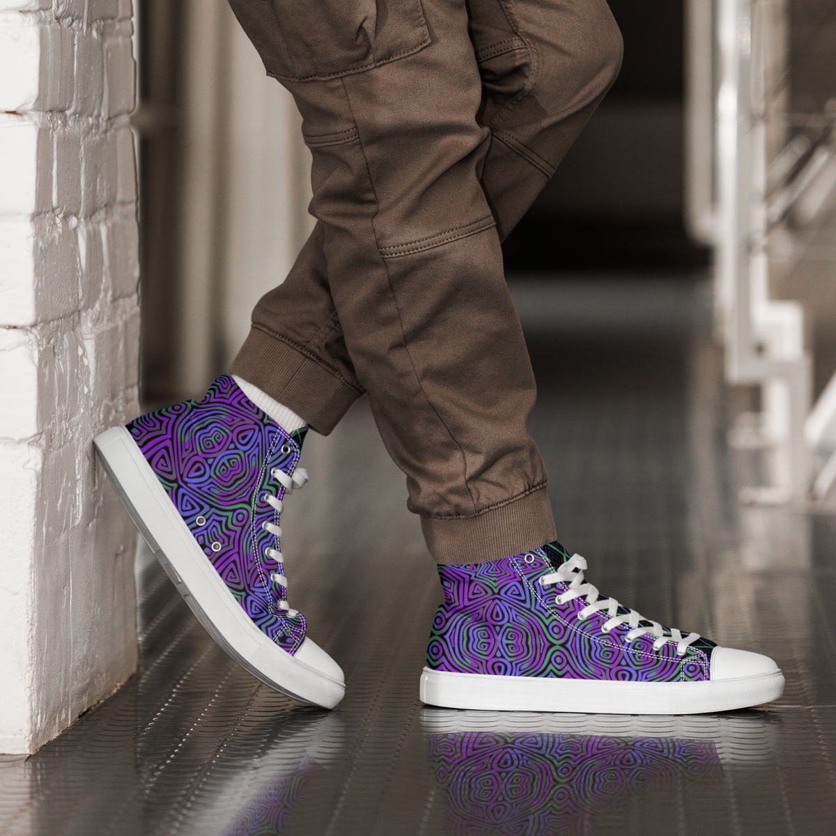 Men’s high top-Purple Reignz-Pat Sutton Designs