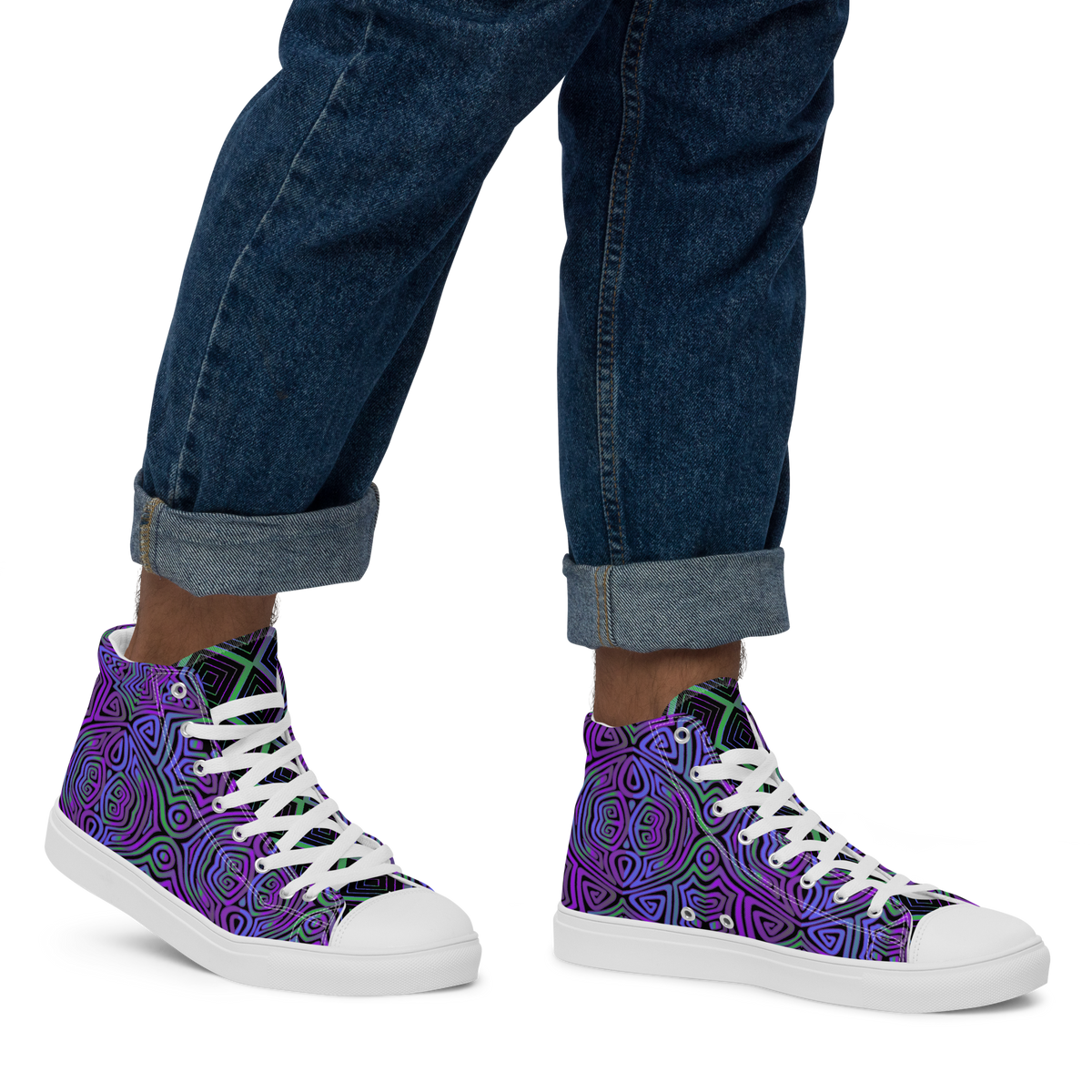 Men’s high top-Purple Reignz-Pat Sutton Designs