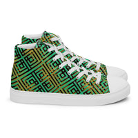 Men’s high top- Digital Weave Green-Pat Sutton Designs