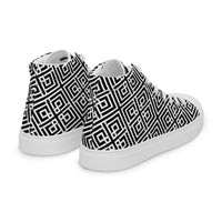 Men’s high top- Digital Weave B&W-Pat Sutton Designs