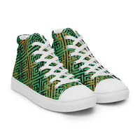 Men’s high top- Digital Weave Green-Pat Sutton Designs
