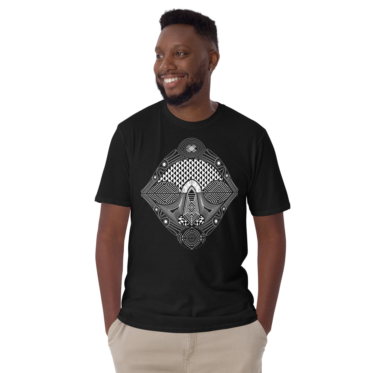Unisex Art T-Shirt- Black & White-Pat Sutton Designs