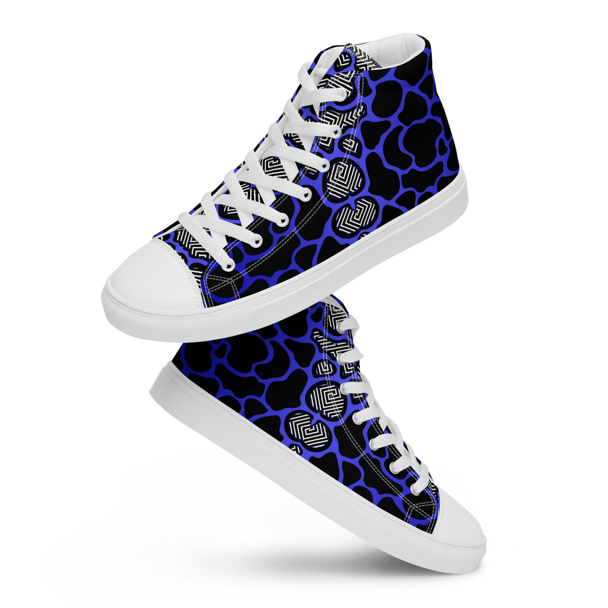 Women’s high tops- Royal Blue Cammo-Pat Sutton Designs