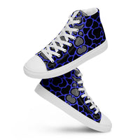 Women’s high tops- Royal Blue Cammo-Pat Sutton Designs
