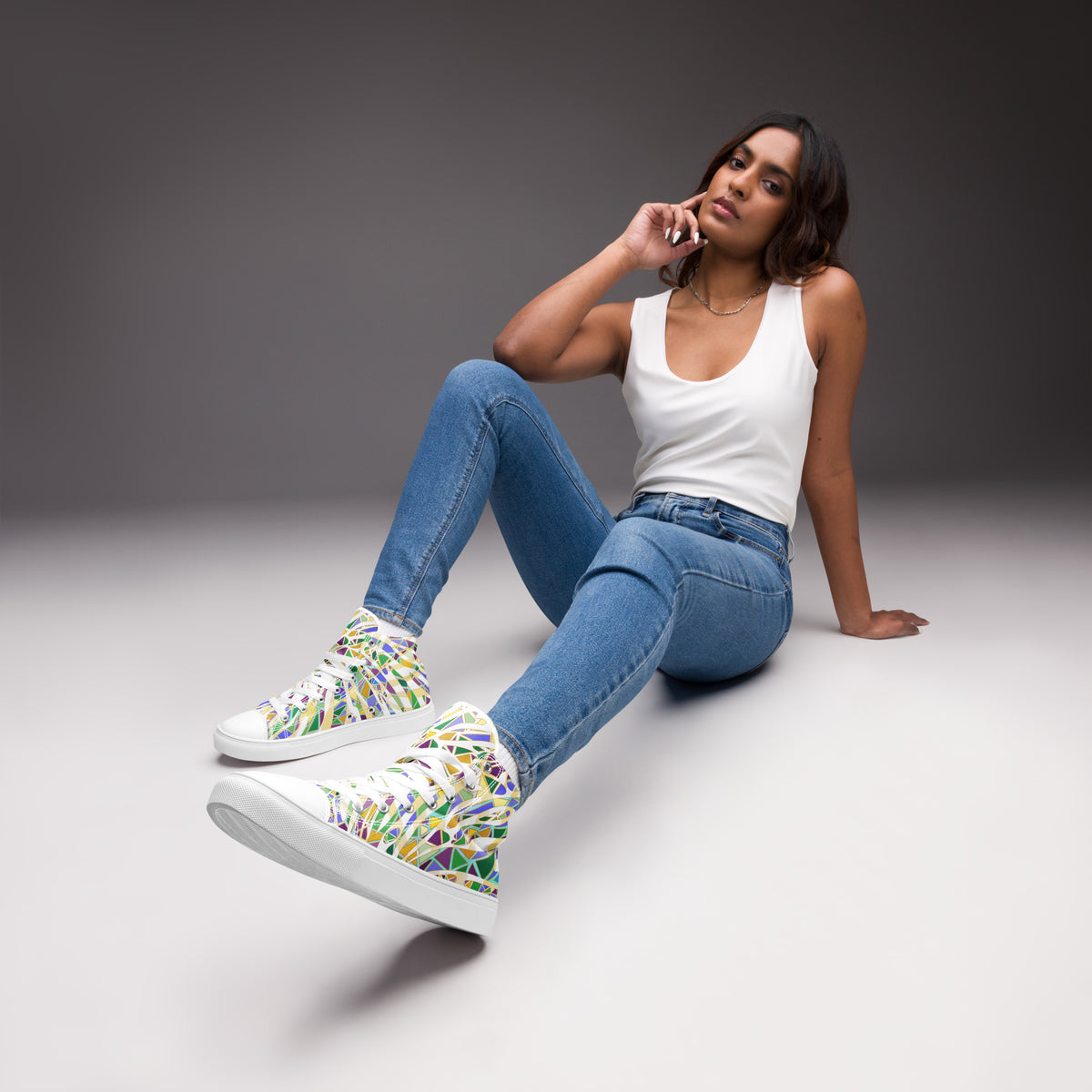 Women’s high tops-Cathedral Glass-Pat Sutton Designs