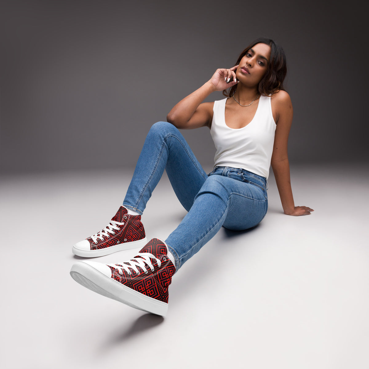 Women’s high tops- Digital Weave-Pat Sutton Designs