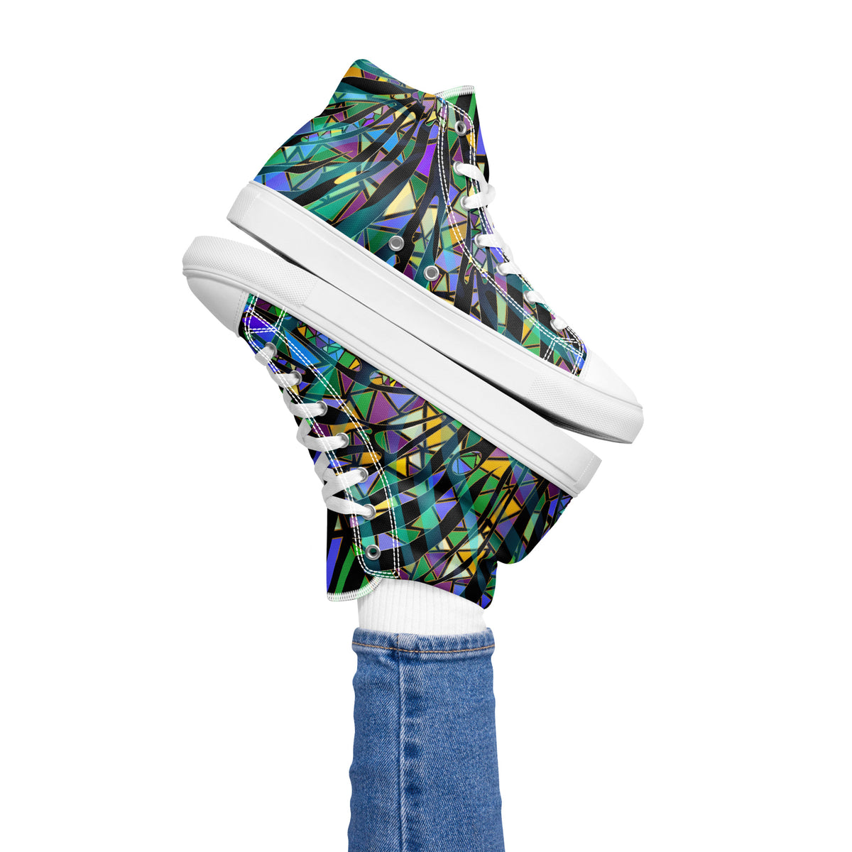 Women’s high tops-Digital Mosaic-Pat Sutton Designs