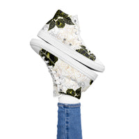 Women’s high tops- Black Peonies-Pat Sutton Designs