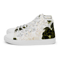 Women’s high tops- Black Peonies-Pat Sutton Designs