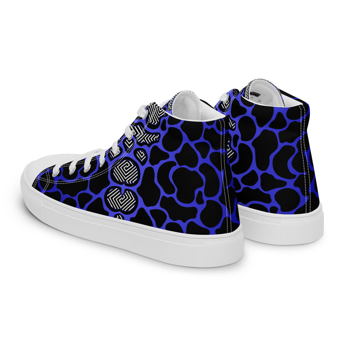 Women’s high tops- Royal Blue Cammo-Pat Sutton Designs