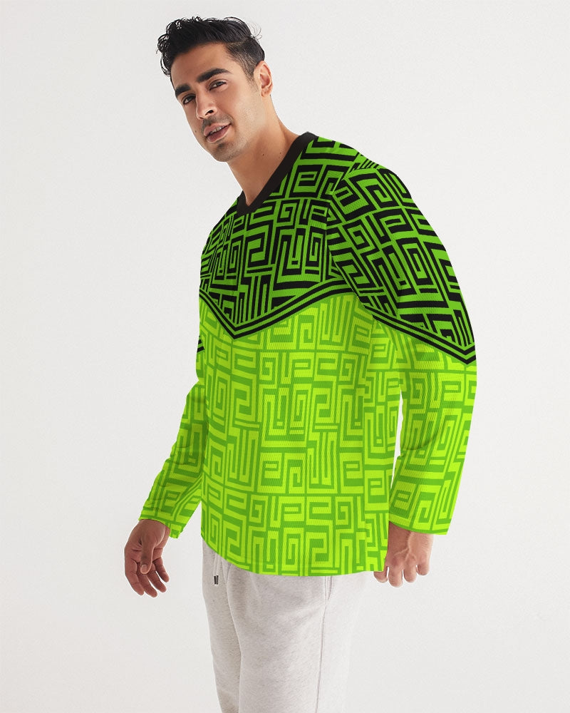 Men's Sports Jersey-Lime Maze