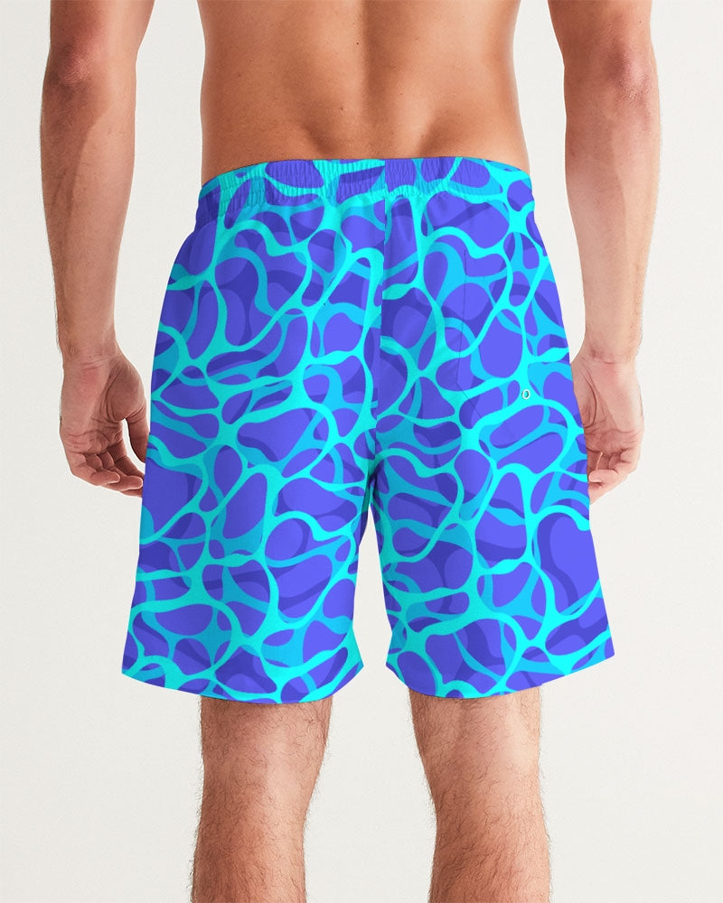 Men's Board Shorts- Teal Wave-Pat Sutton Designs