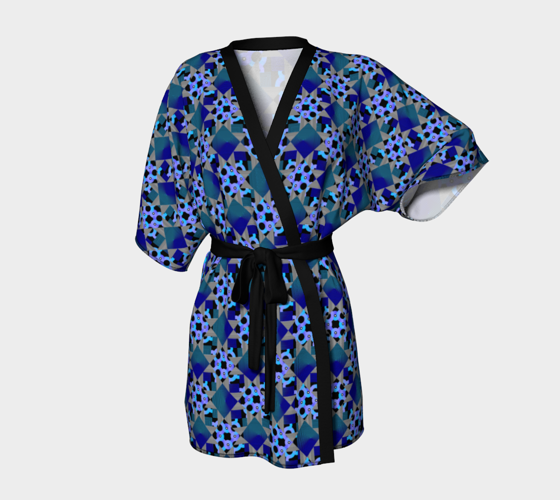 Kimono Robe- Quilted Blues