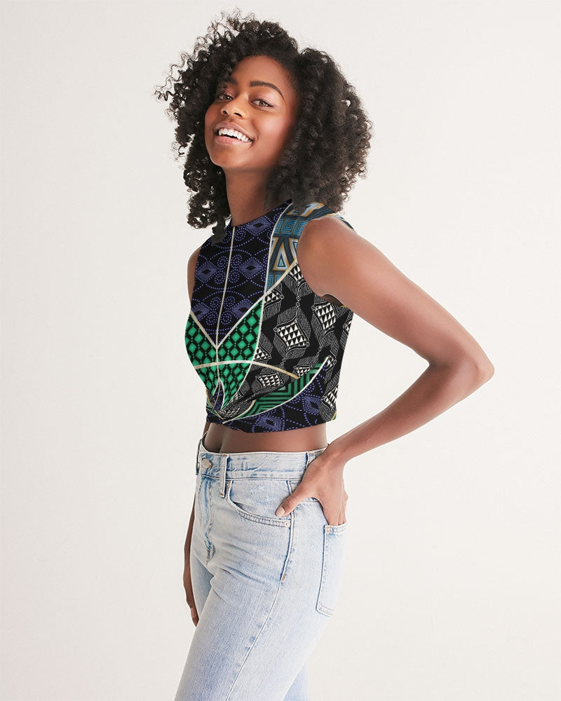 Women's Cropped Tank- Dakar-esque-Pat Sutton Designs
