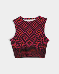 Women's Cropped Tank- Ravishing Red-Pat Sutton Designs