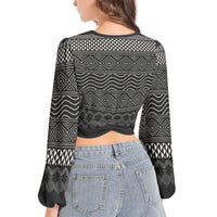 Lantern Sleeve Crop Top-Ornamental-Pat Sutton Designs