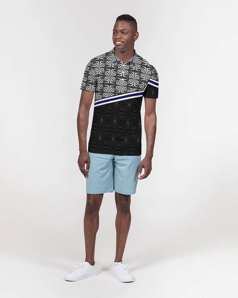 Men's Polo Shirt- White Spider-Pat Sutton Designs