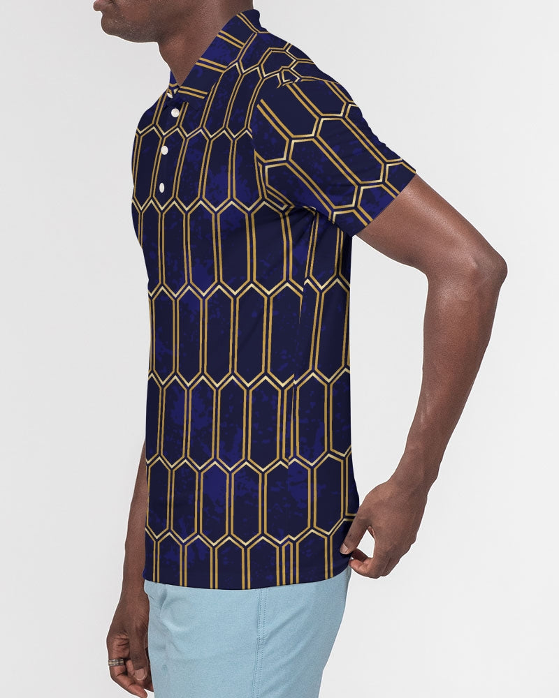 Men's Polo Shirt- Smooth Indigo-Pat Sutton Designs