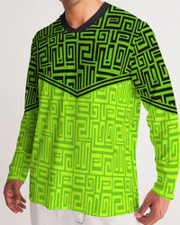 Men's Sports Jersey-Lime Maze-Pat Sutton Designs