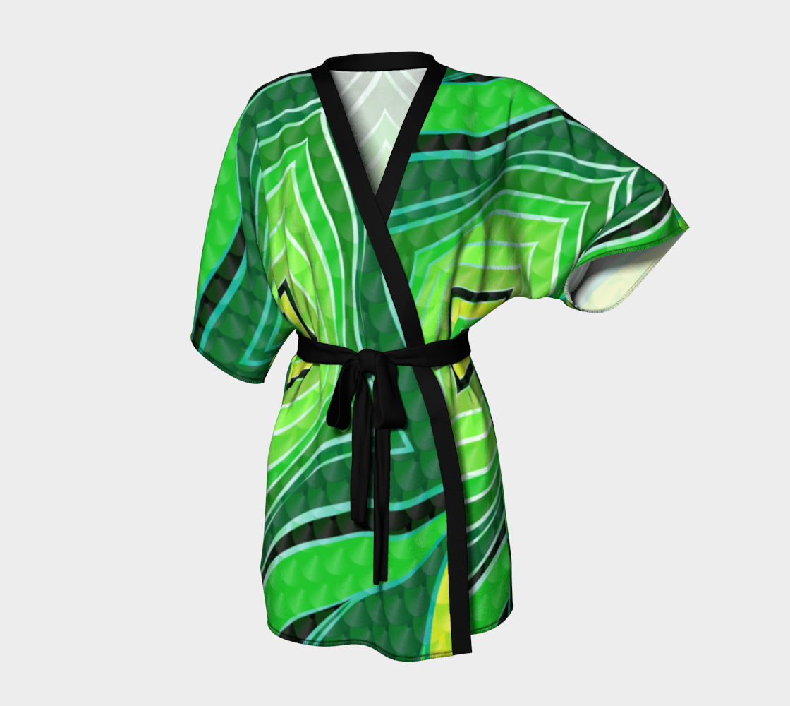 Kimono Robe-Rosette Verde