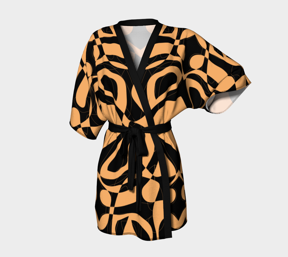 Kimono Robe- Scribble Flow