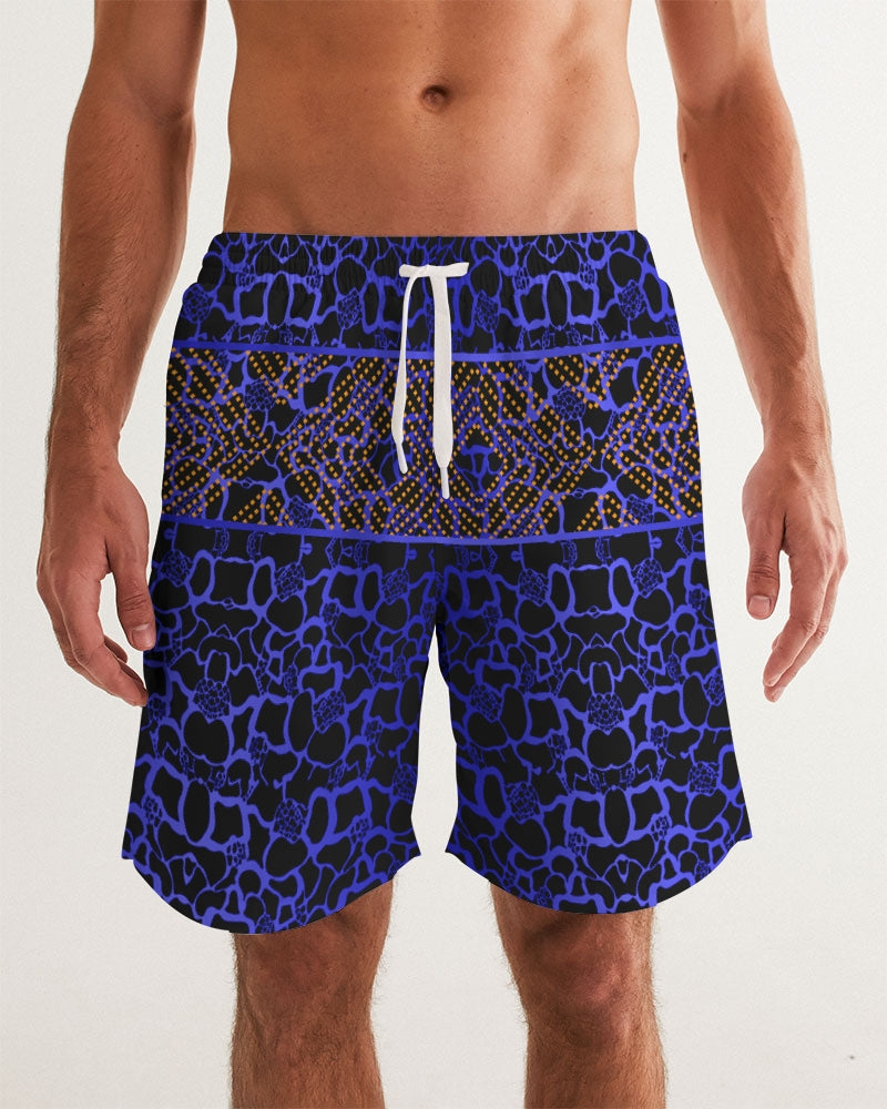 Men's Board Shorts -Deep Blue Wave-Pat Sutton Designs