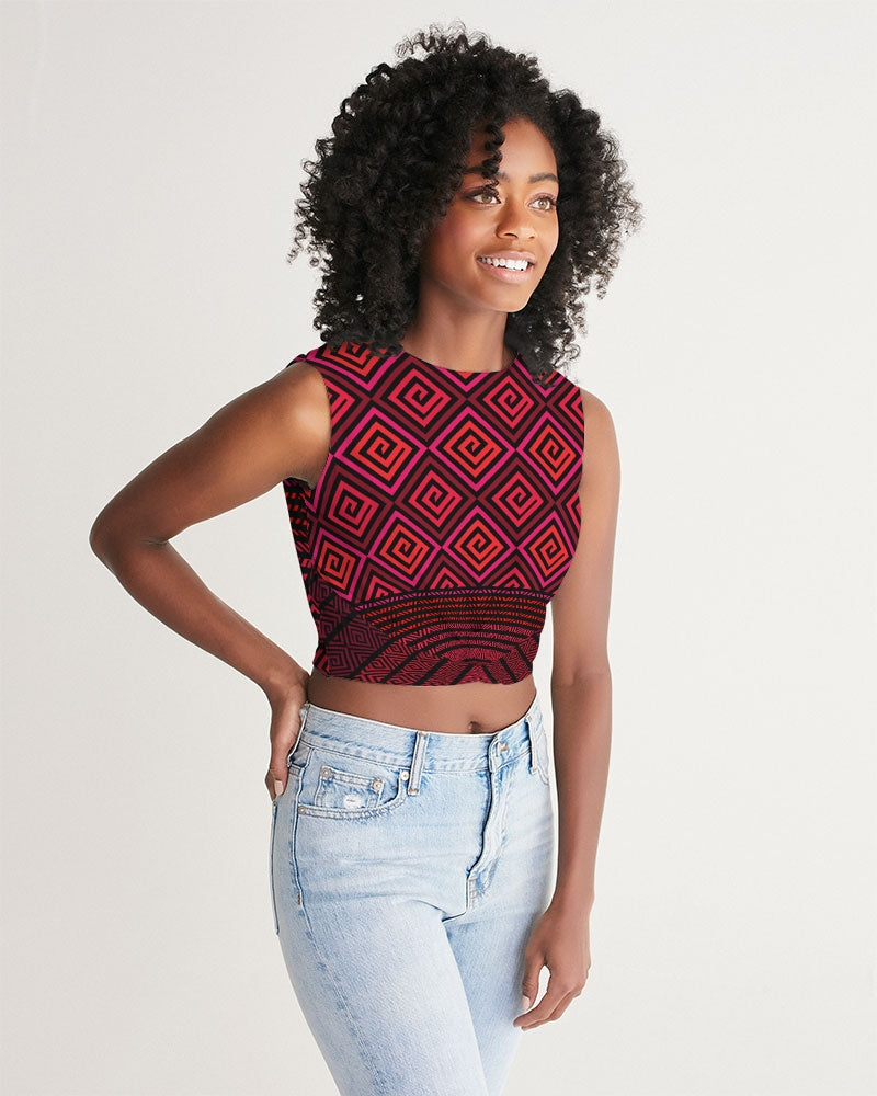 Women's Cropped Tank- Ravishing Red-Pat Sutton Designs