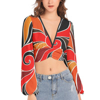 Lantern Sleeve Crop Top-Essence-Pat Sutton Designs