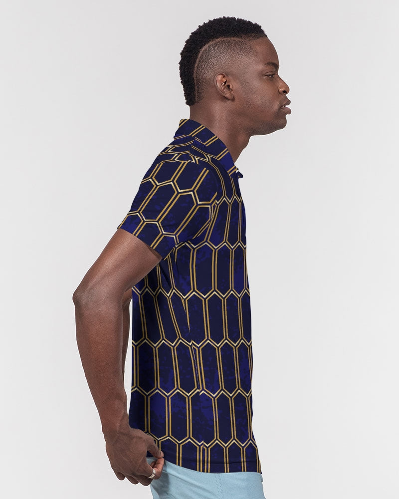 Men's Polo Shirt- Smooth Indigo-Pat Sutton Designs