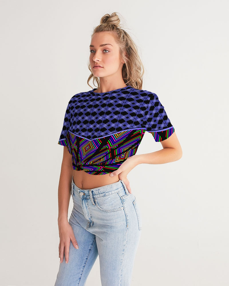 Cropped Tee-Blue Combo