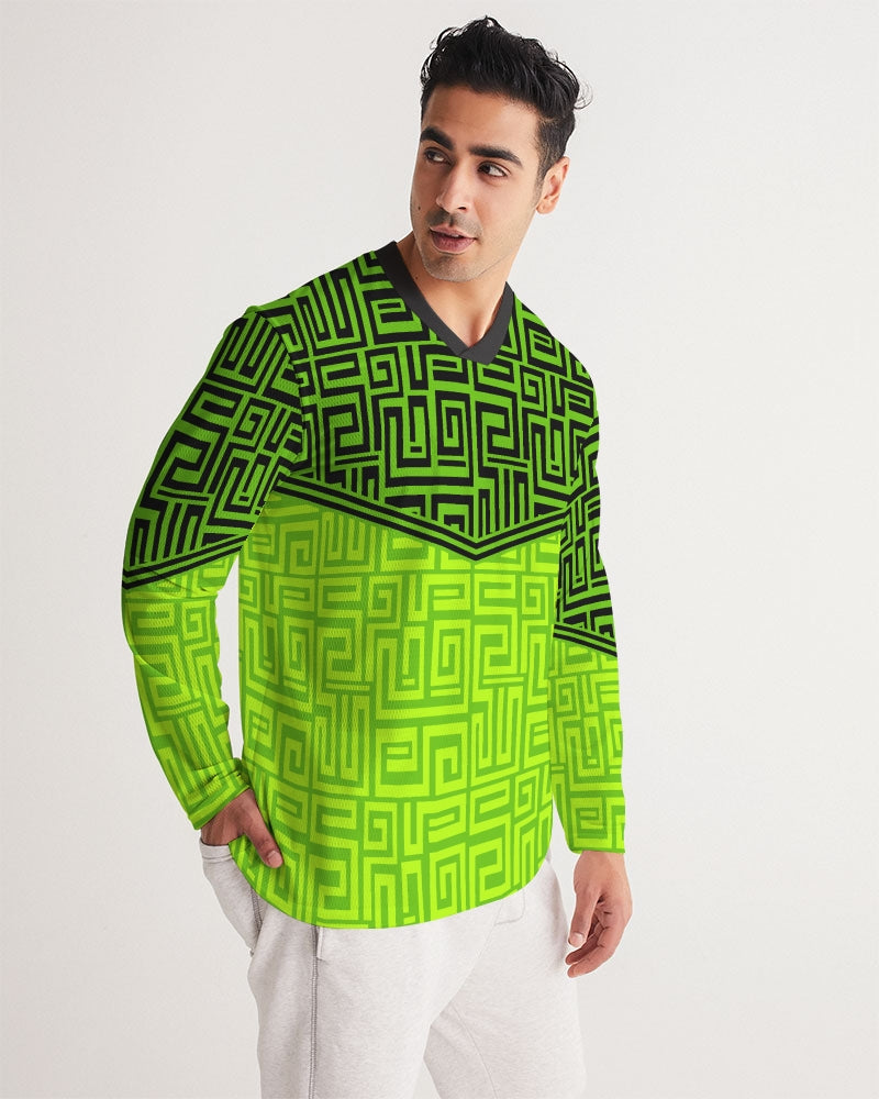 Men's Sports Jersey-Lime Maze-Pat Sutton Designs