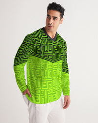 Men's Sports Jersey-Lime Maze-Pat Sutton Designs