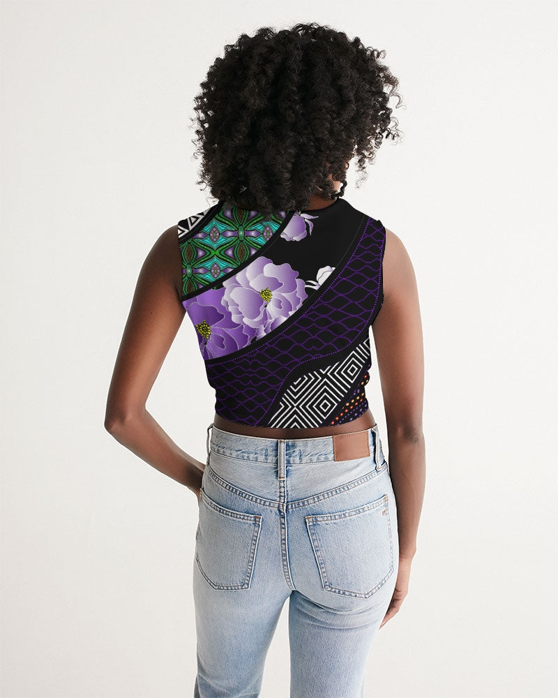 Women's Cropped Tank- Adorned-Pat Sutton Designs