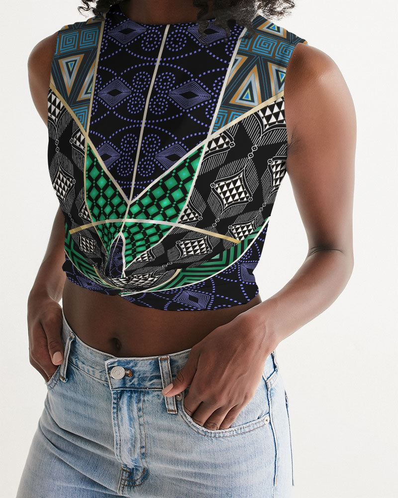 Women's Cropped Tank- Dakar-esque-Pat Sutton Designs