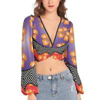 Lantern Sleeve Crop Top- Elite-Pat Sutton Designs