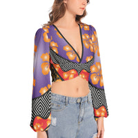 Lantern Sleeve Crop Top- Elite-Pat Sutton Designs