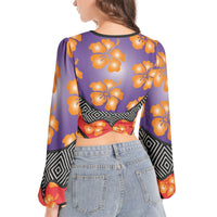 Lantern Sleeve Crop Top- Elite-Pat Sutton Designs