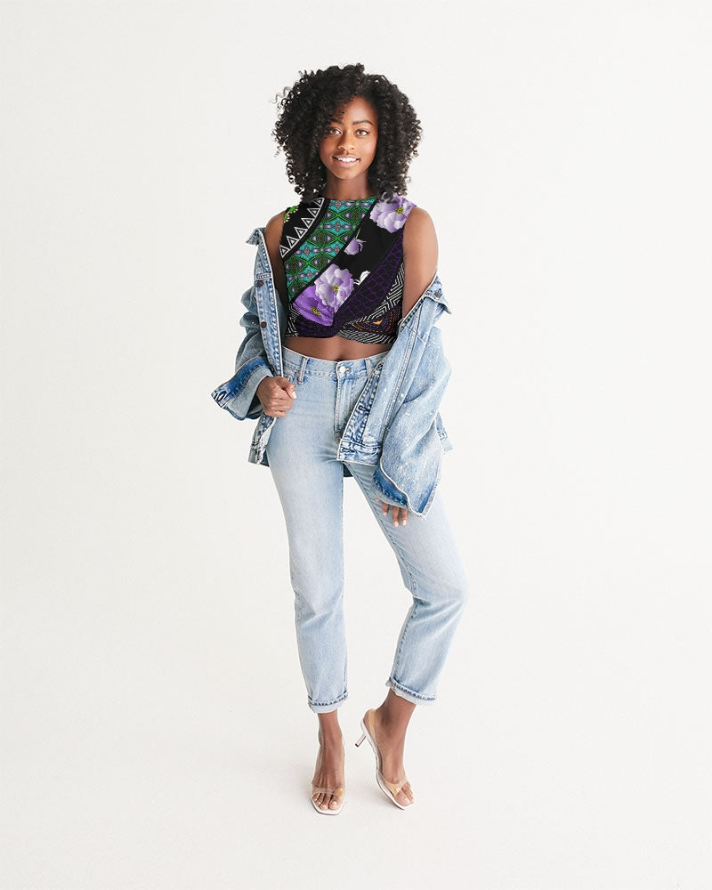 Women's Cropped Tank- Adorned-Pat Sutton Designs