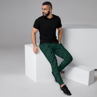 Men's Joggers -Shattered ( Forest)-Pat Sutton Designs