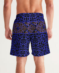Men's Board Shorts -Deep Blue Wave-Pat Sutton Designs